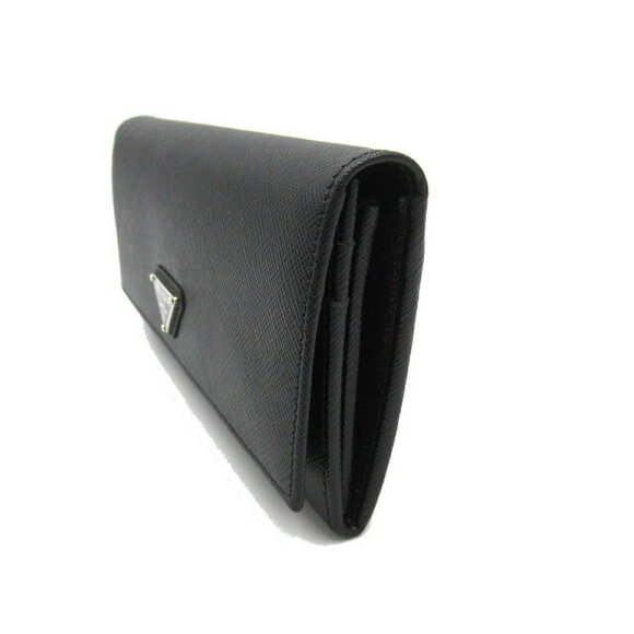 Prada Zip Long Wallet Saffiano Leather Bifold Black - Picture 4 of 10